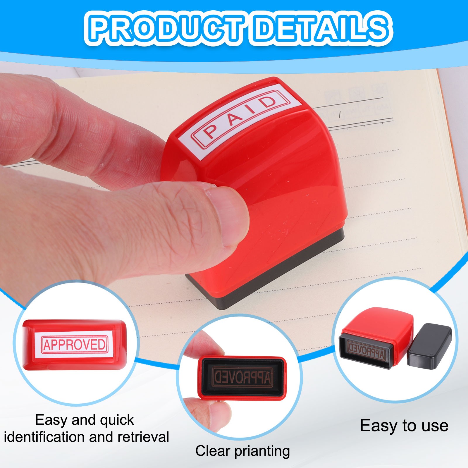 APPROVED Notice Stamp Self Inking, Red Black
