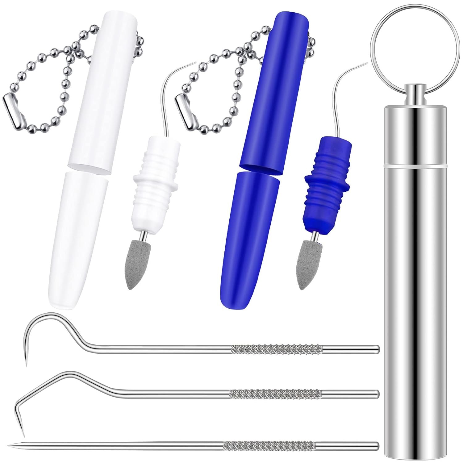 Honeydak 5 Pieces Dental Tools Travel Pick Metal Tooth Scraper...
