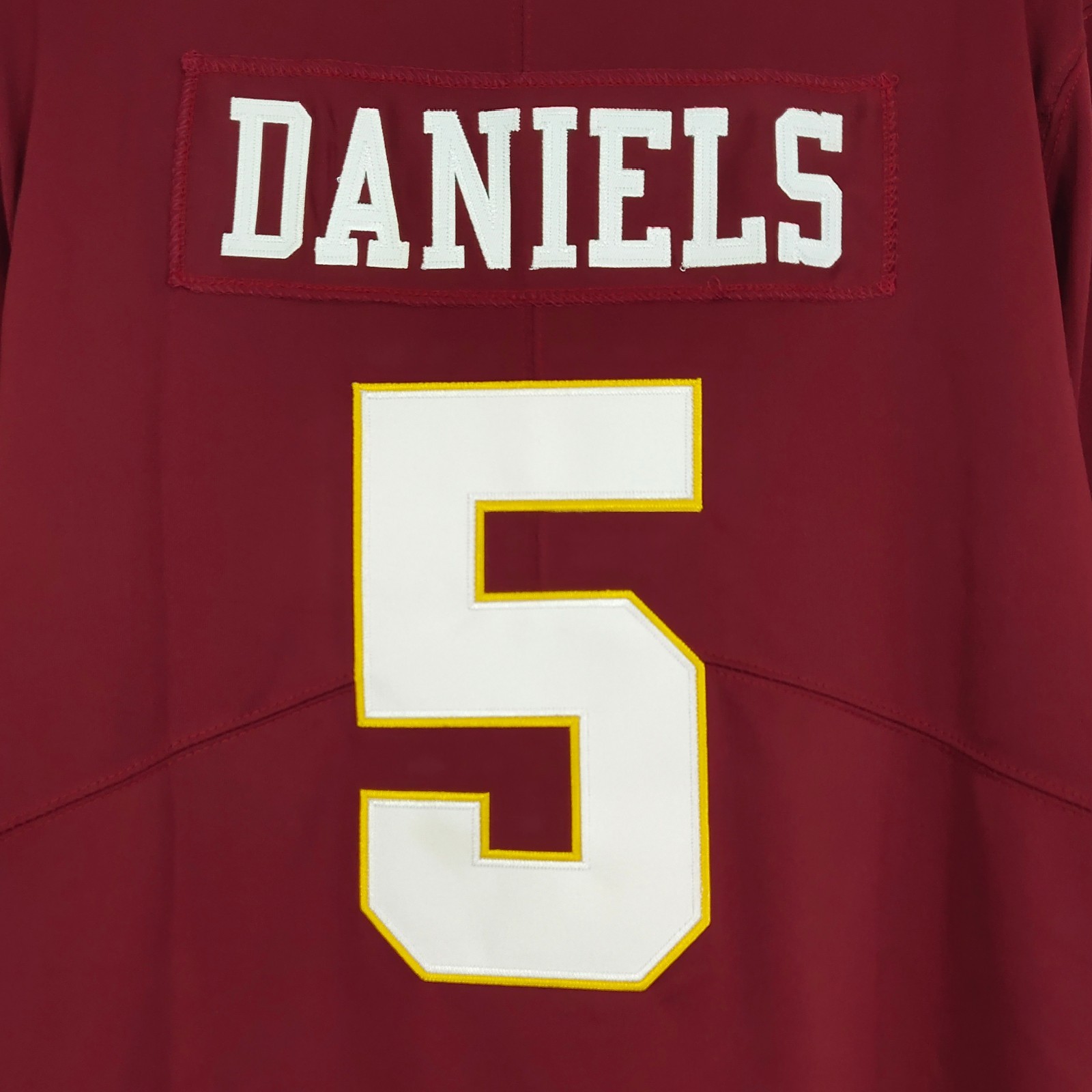 Jayden Daniels #5, jersey, red, embroidered, S-4XL
