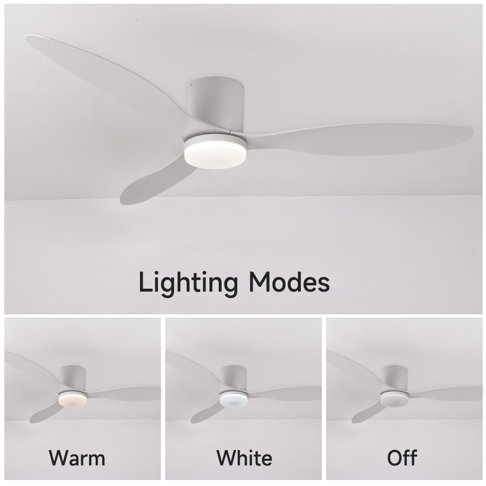 🌟52" Modern Ceiling Fan with Light,Remote/App Control,Quiet DC Motor,6 Speeds