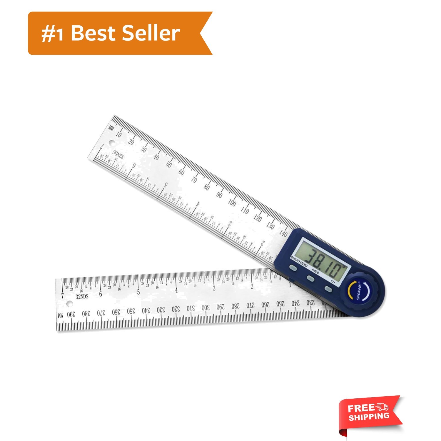 Digital Angle Finder,2 in 1 Digital Protractor, 7 inch / 200mm Stainless Stee...