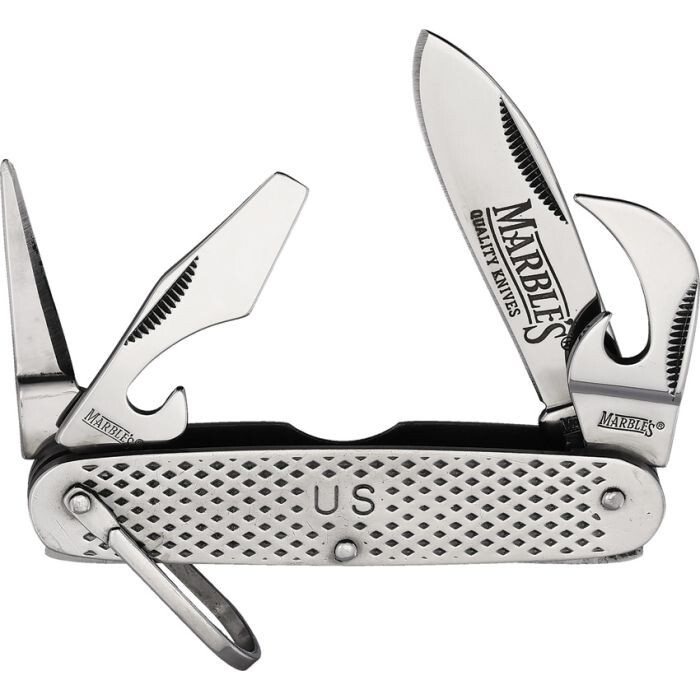 Marbles US GI Stainless Utility Folder 3.63" closed multi Pocket Knife MR278