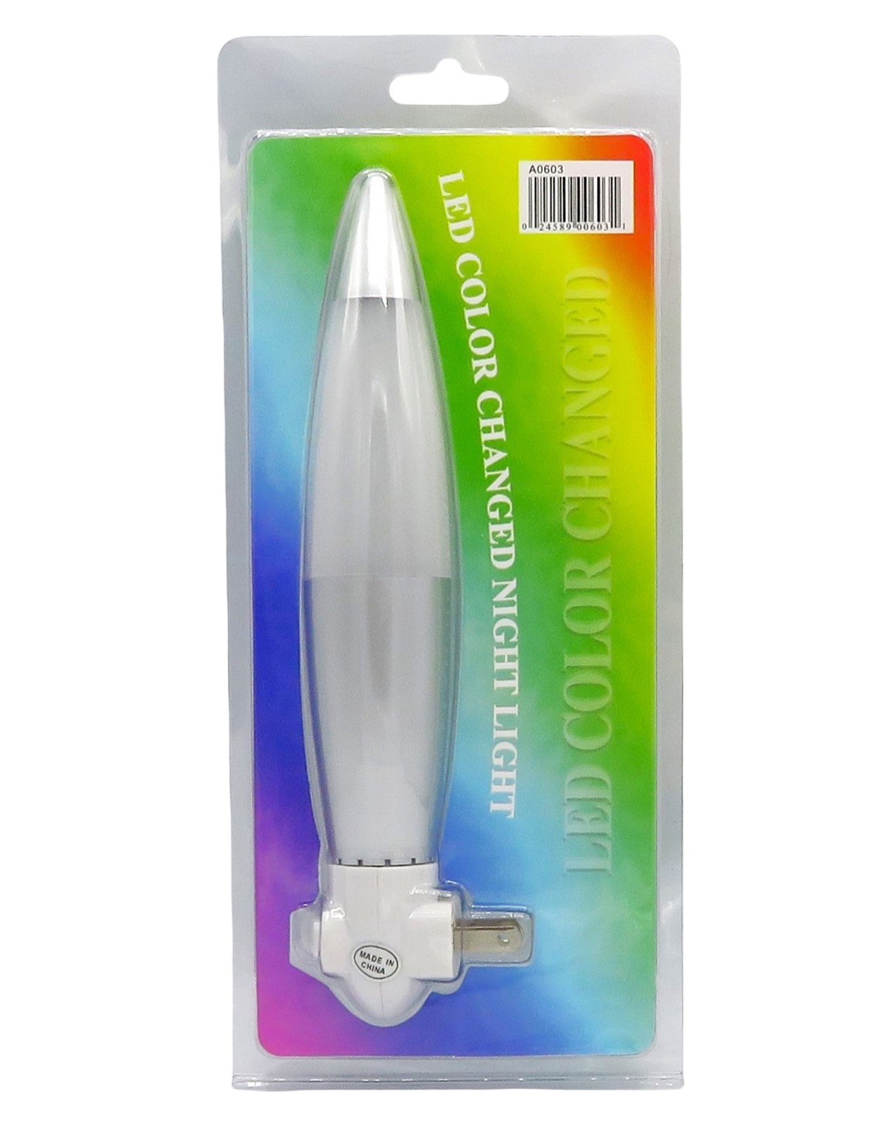 LED Lava Lamp Style/Rocket Multicolor Changing Night Light with Cool Colors