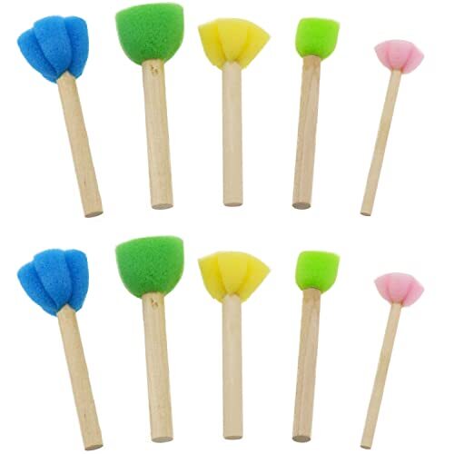 Sponge Stamp DGZZI 2Sets Mini Cute Round and Flower Shapes Painting Brush with