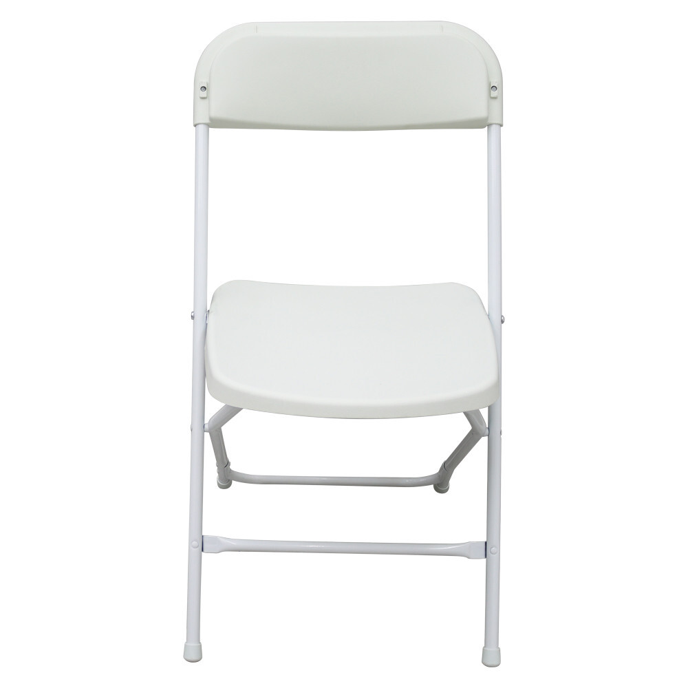 5 Pack White Plastic Commercial Folding Stackable Chairs Plastic + Iron Material