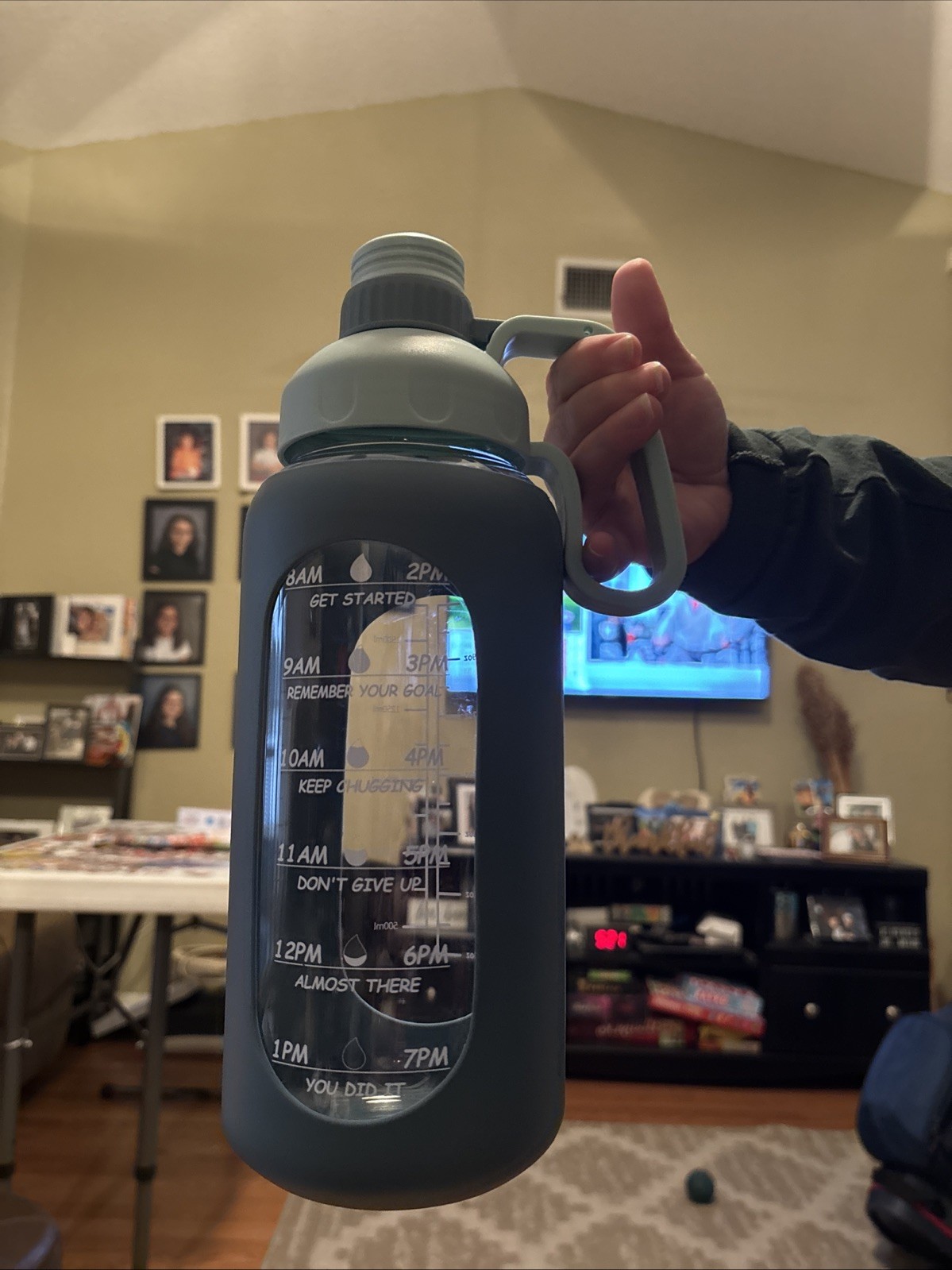 Water Bottle With Silicone Sleeve 64 Oz