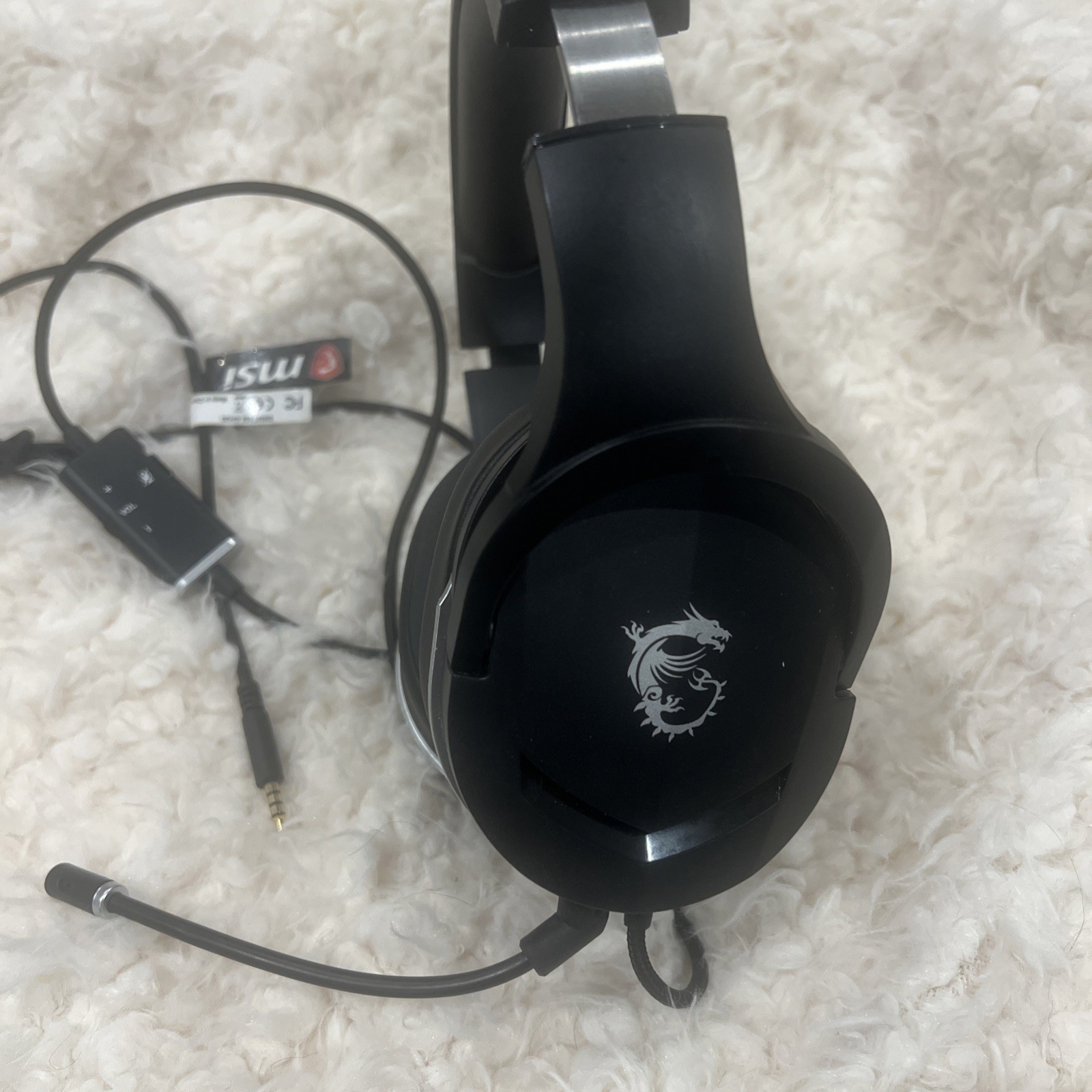 MSI Immerse Black GH20 Wired Gaming Headset for PC Mac PS4 Xbox