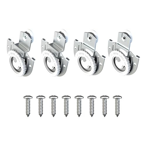 PCS Closet Door Roller Kit, Sliding Wardrobe Closet Door Hardware Top-Roller 4