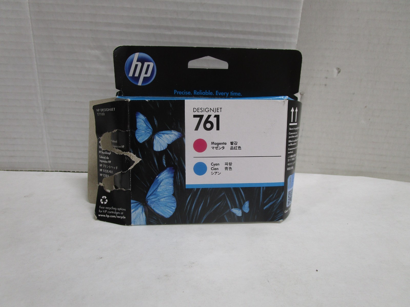 HP 761 CH646A Original Printhead Single Pack Inkjet Magenta Cyan NEW OPEN BOX