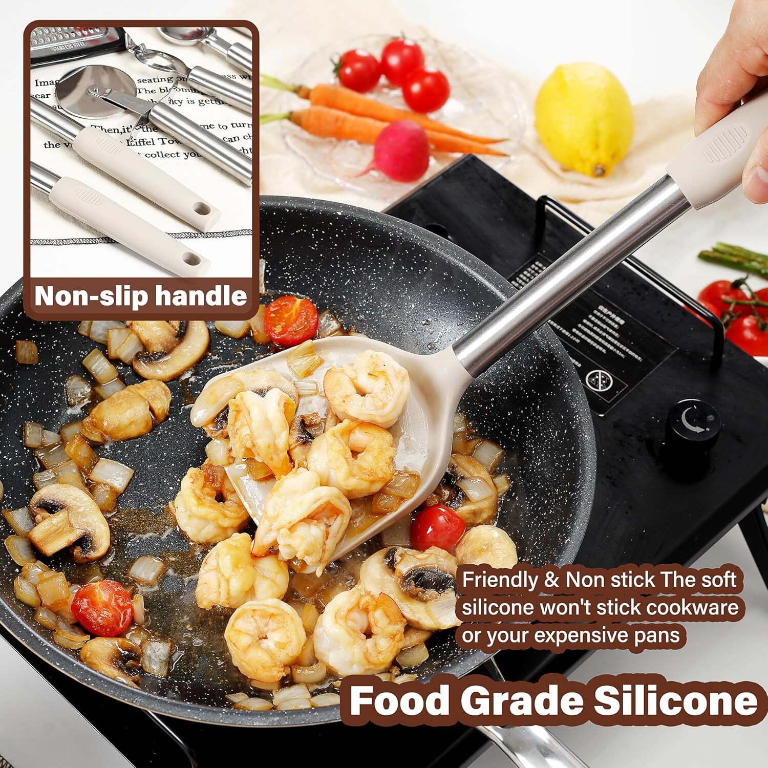 Silicone Cooking Utensils Set, 35 Pcs Kitchen Utensils Set, Spatula Set