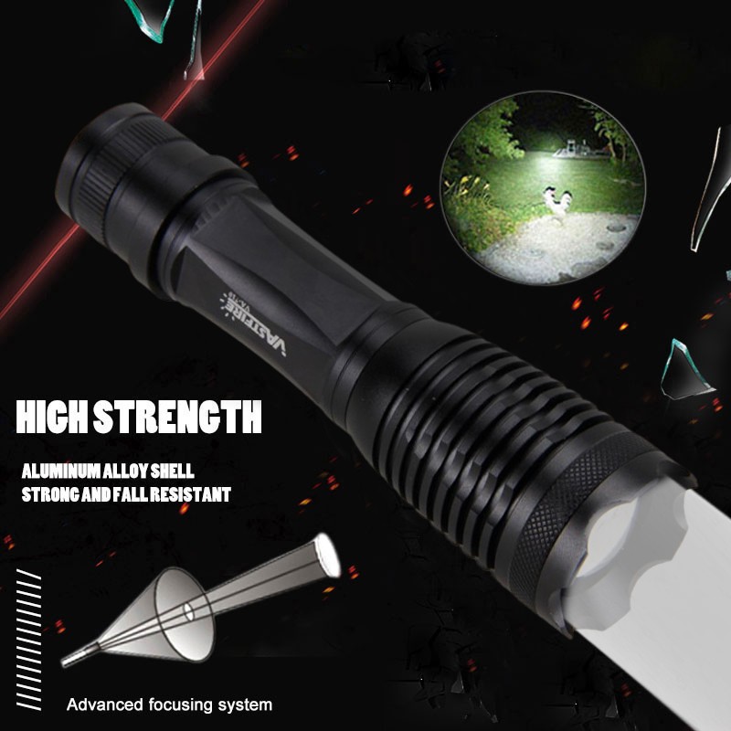 90000LM LED Flashlight Torch Rechargeable Zoomable Rifle. Light with Scope Mount