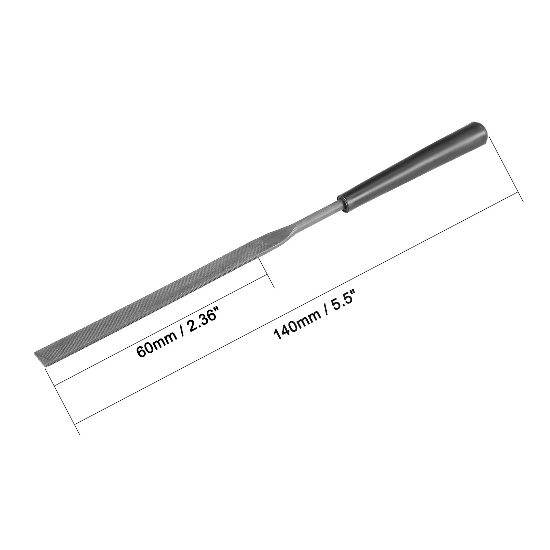 10pcs Second Cut Steel Flat Needle File with Plastic Handle 3mm x 140mm