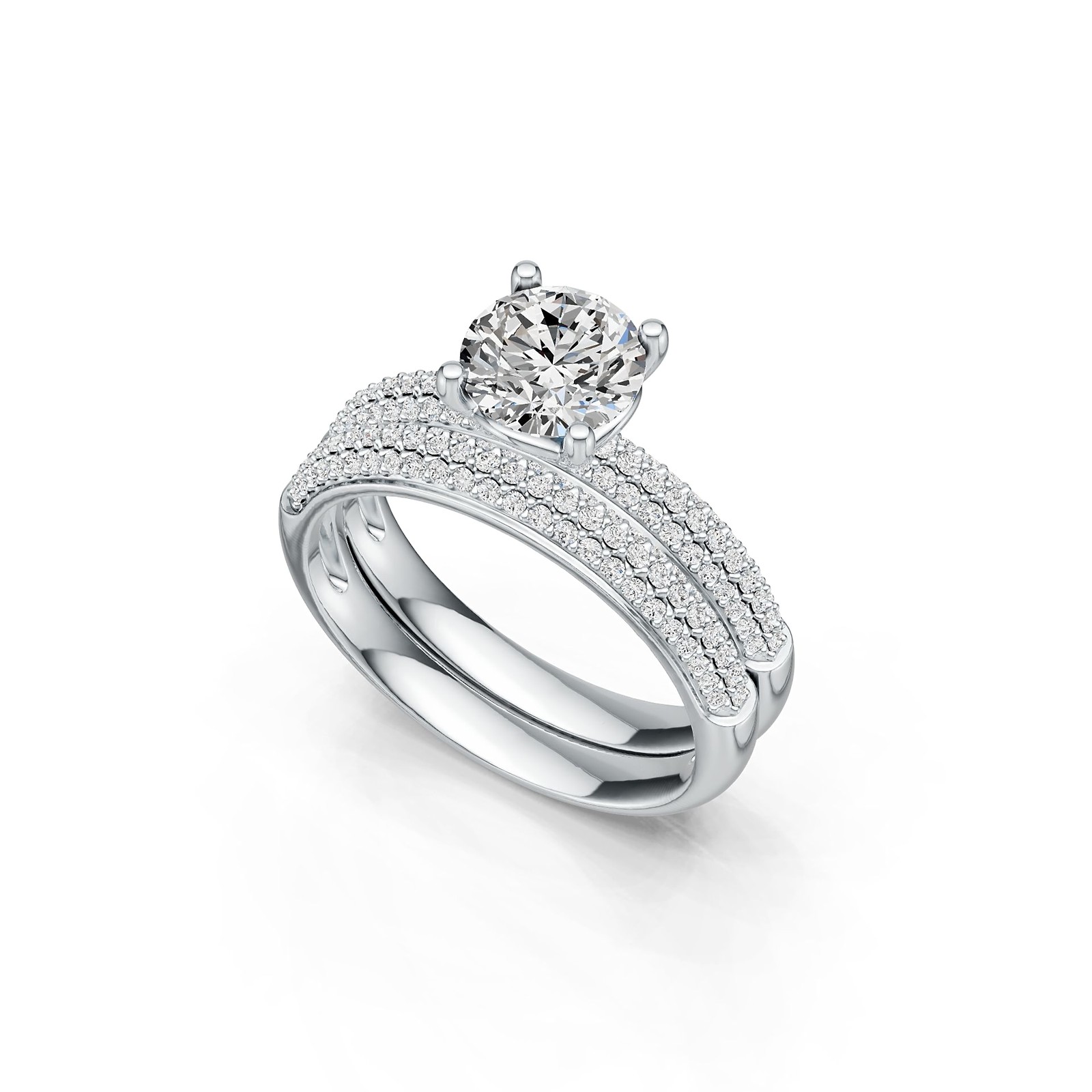 Sterling Silver Semi Mount Ring Setting Round RD 7X7mm with White Topaz