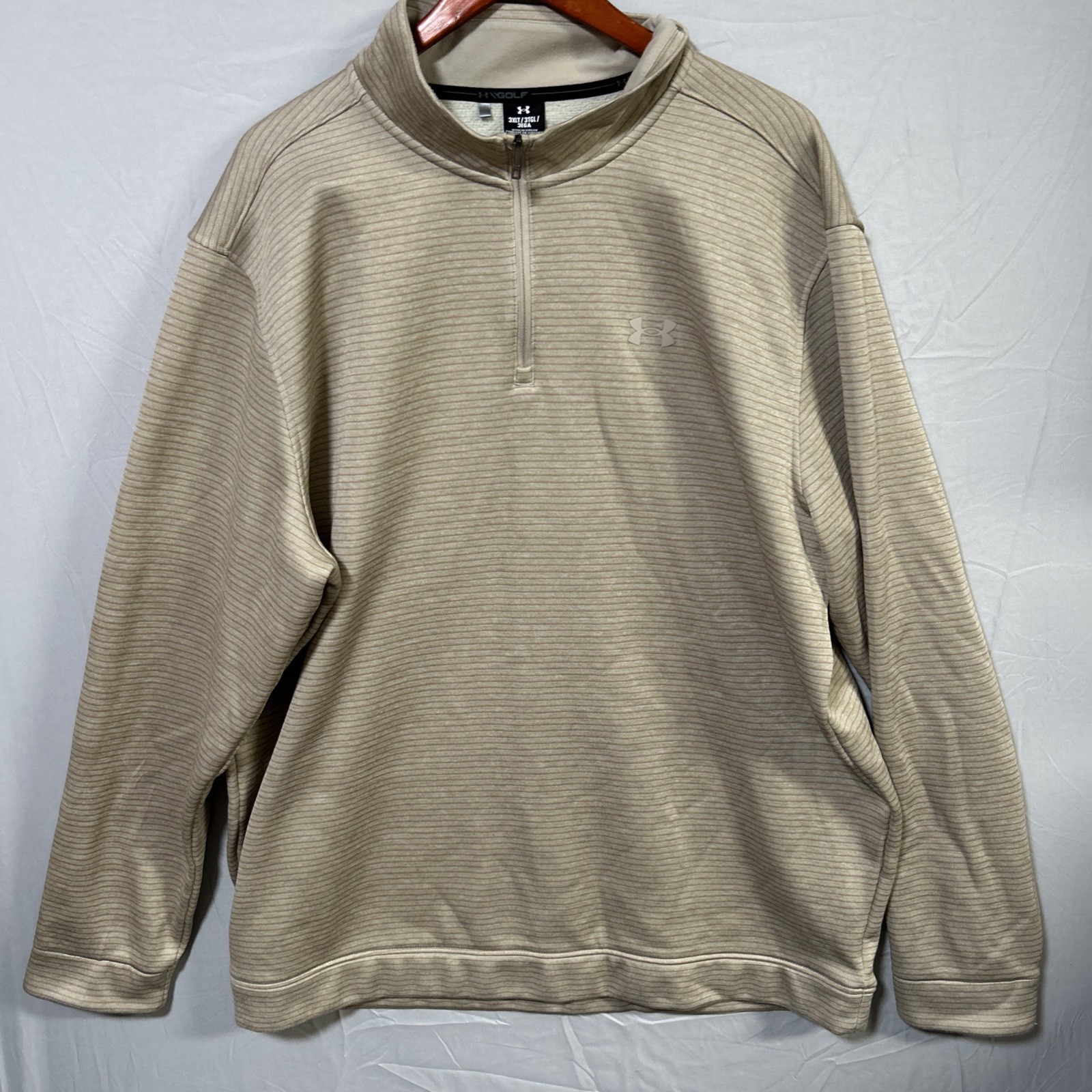 Under Armour Golf Storm 1/4 Zip Pullover 3XLT Tan ColdGear EUC