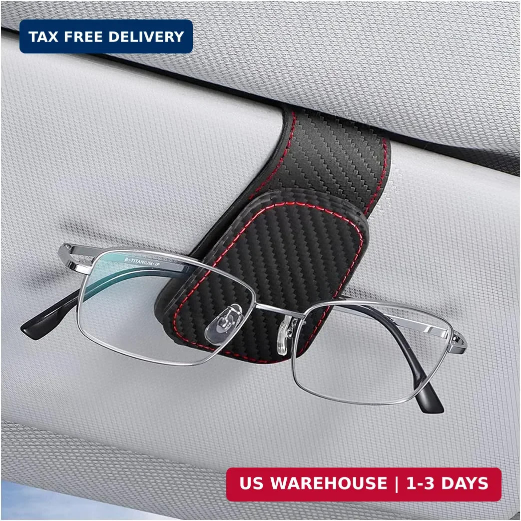 AICEL Sunglasses Holders for Car Sun Visor, Leather Eyeglasses Hanger Mounter, M