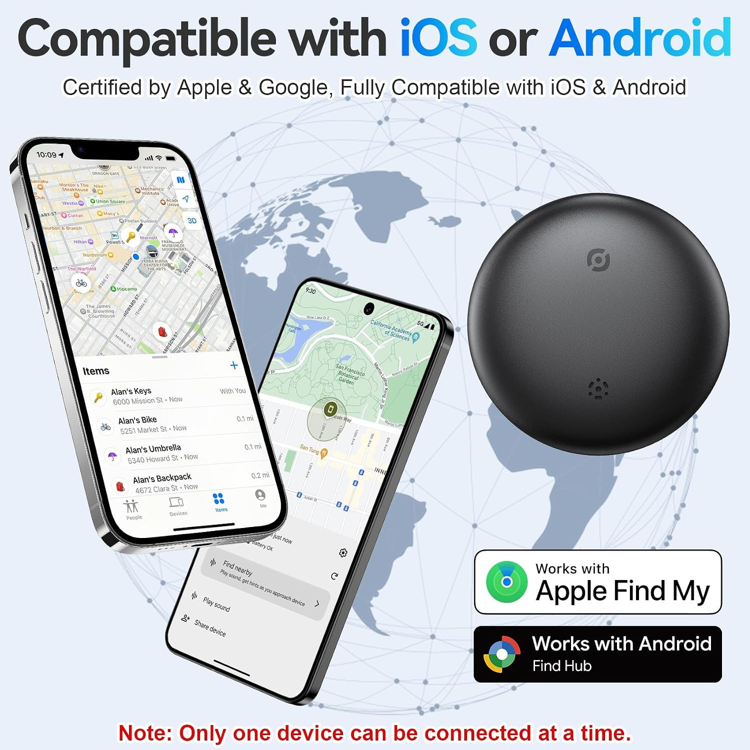 Air Tracker Tags for Android or Ios, Dual System Air Smart Tags-4 Pack, Compatib