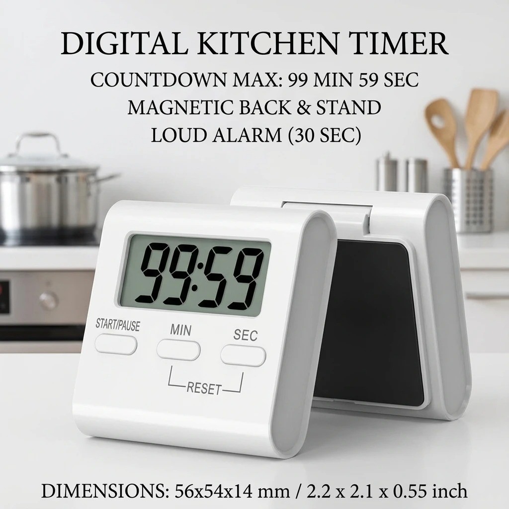 Large LCD Digital Kitchen Cooking Timer Count Down Up Clock Loud Alarm Magnetic