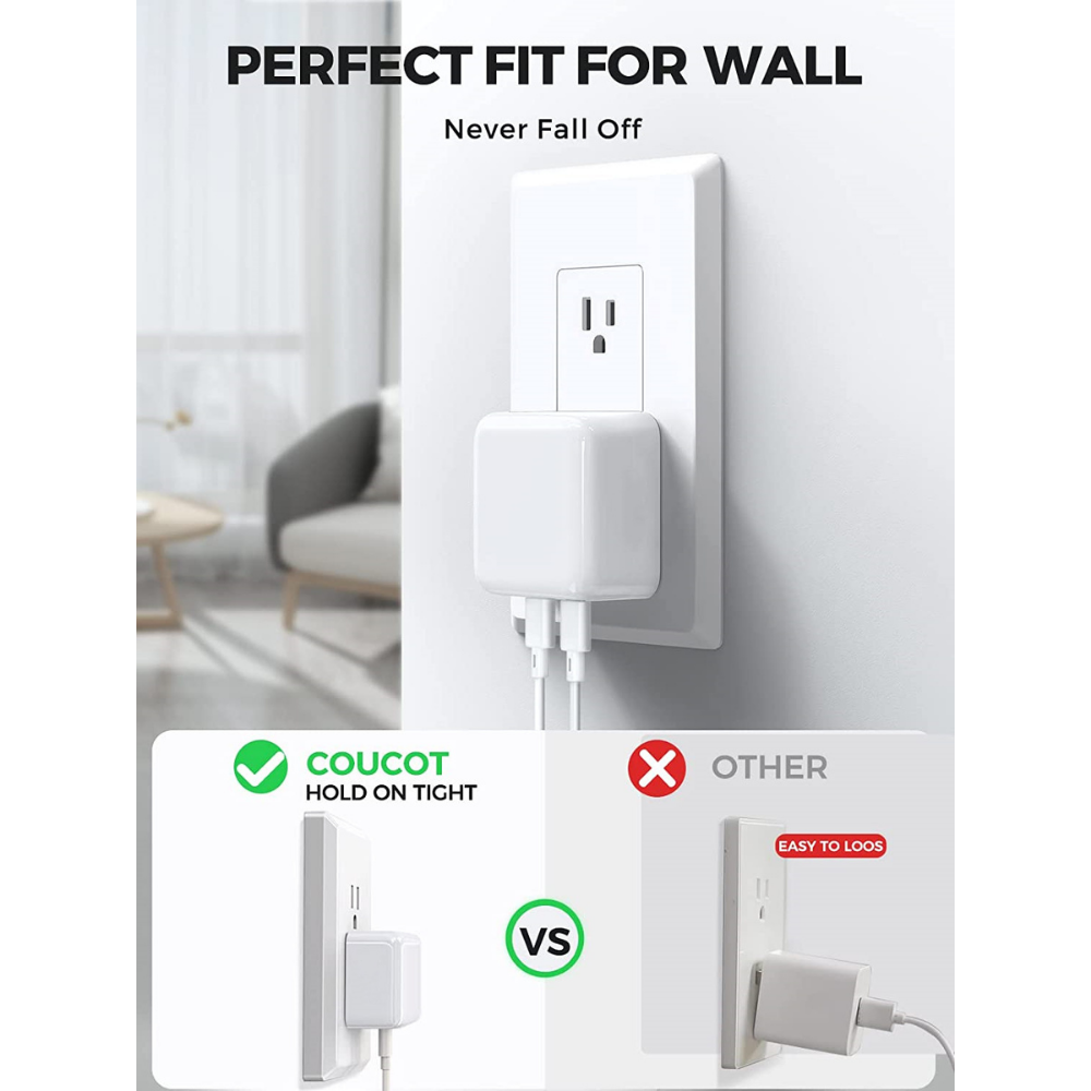 35W Dual USB-C Fast Charger Type C Power Adapter For Android iPhone iPad Macbook