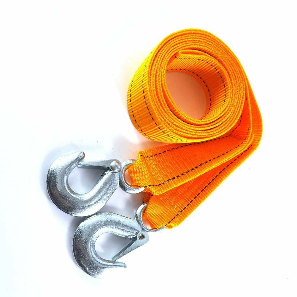 3 Tons Car Tow Cable Towing Strap Rope with Hooks Heavy Duty  3M