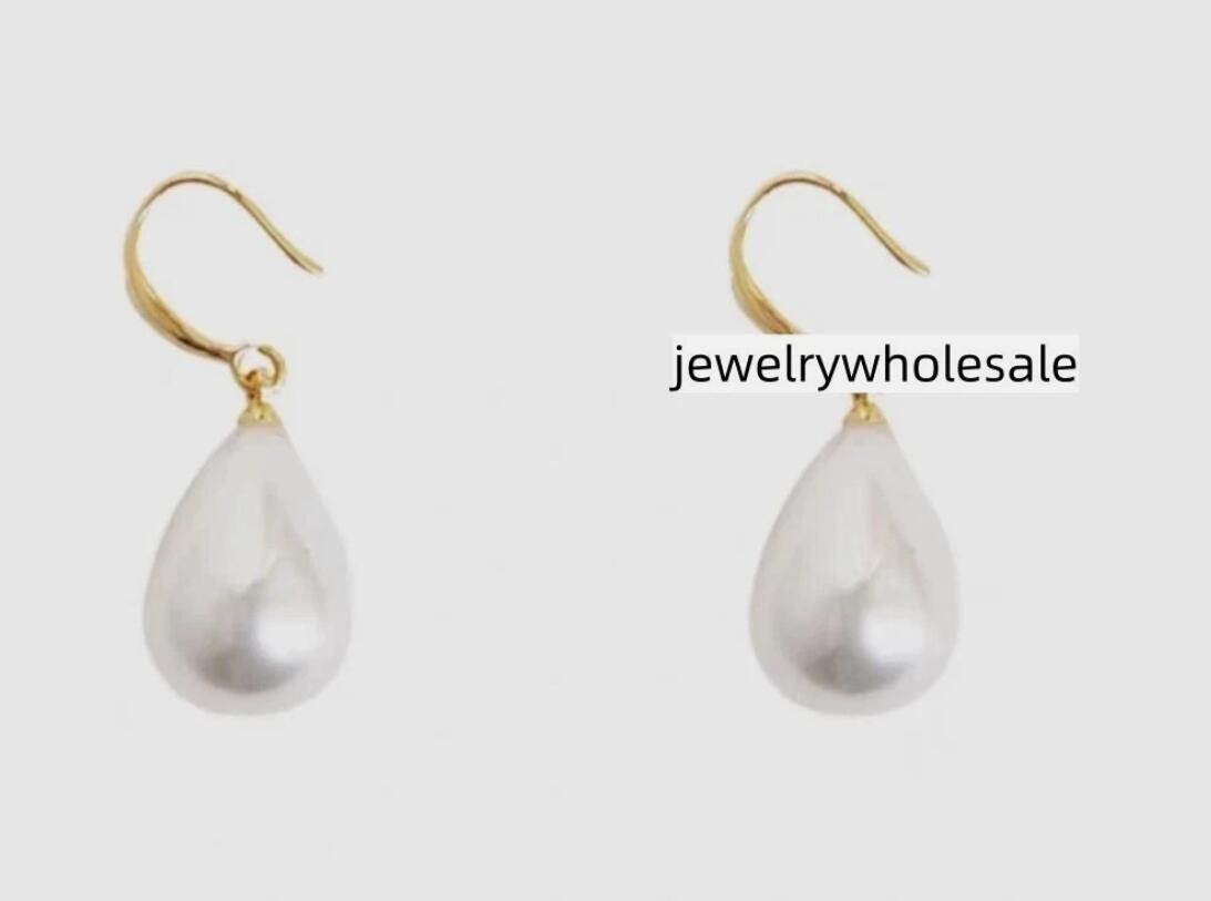 real natural 13-10MM white AAA south sea pearl earrings 14K GOLD