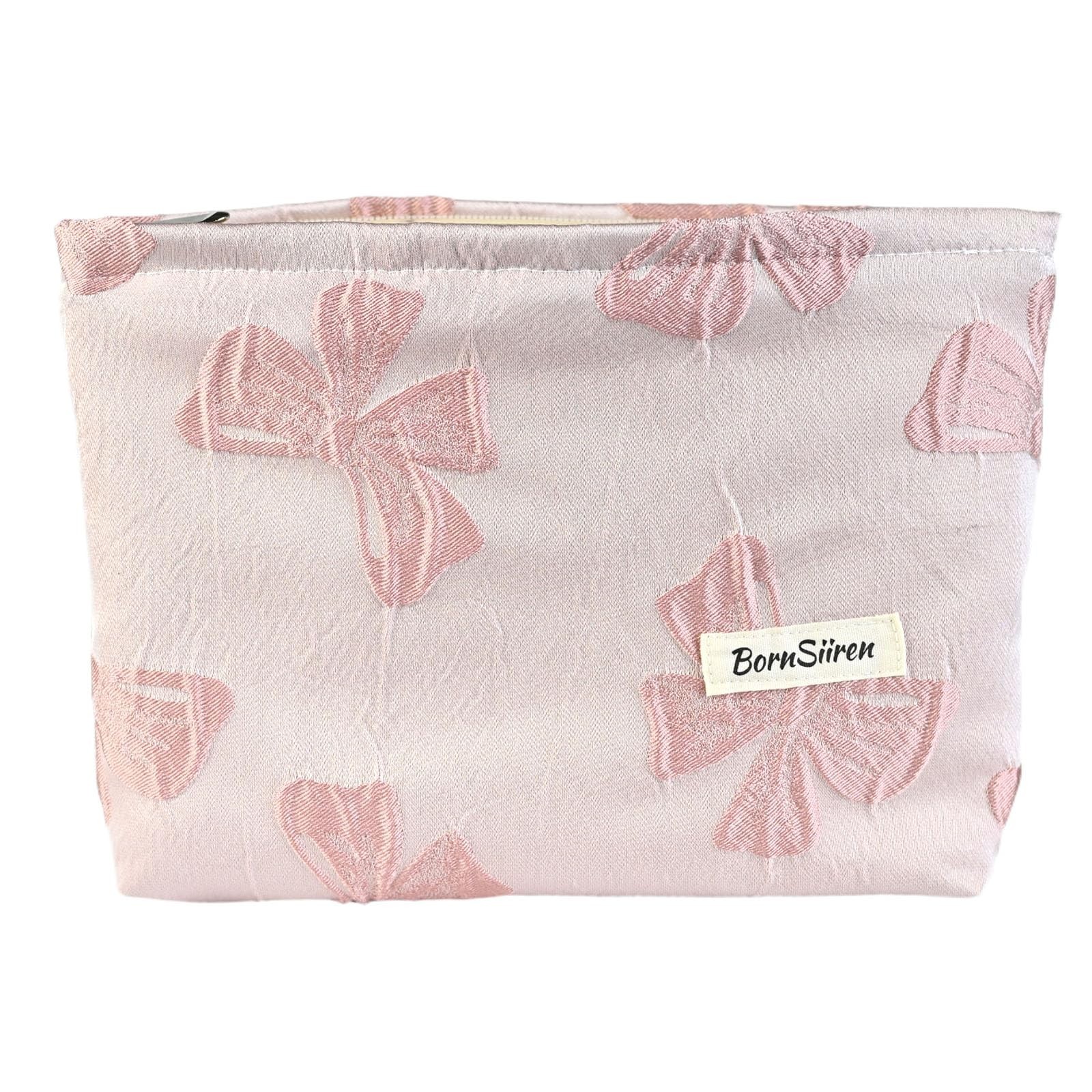 Pink Bow Makeup Bag,Cosmetic Bag for Women, Large Capacity Toiletry Bag,Zippe...