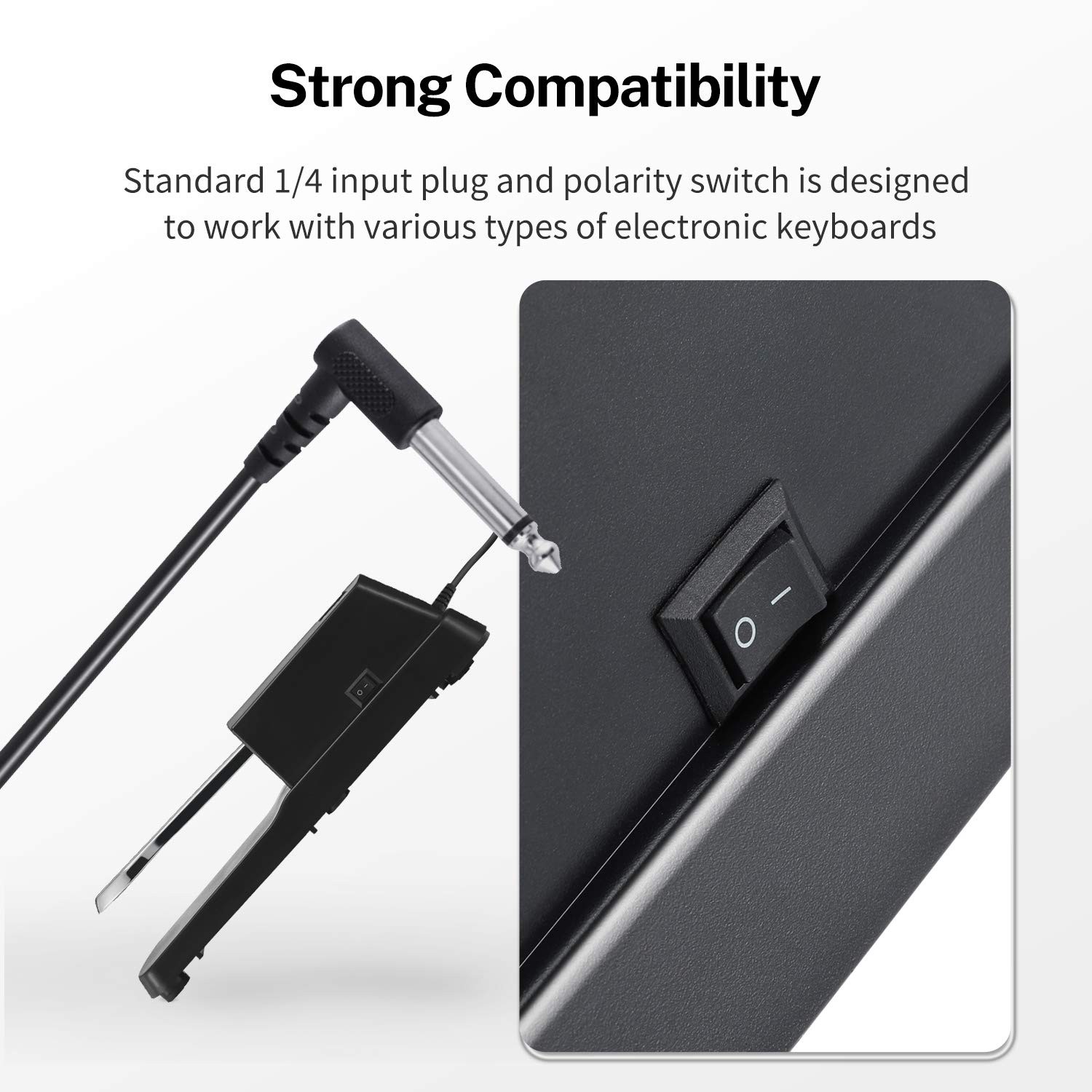 Donner DSP-001 Sustain Pedal for Keyboard, Universal Basic, Black