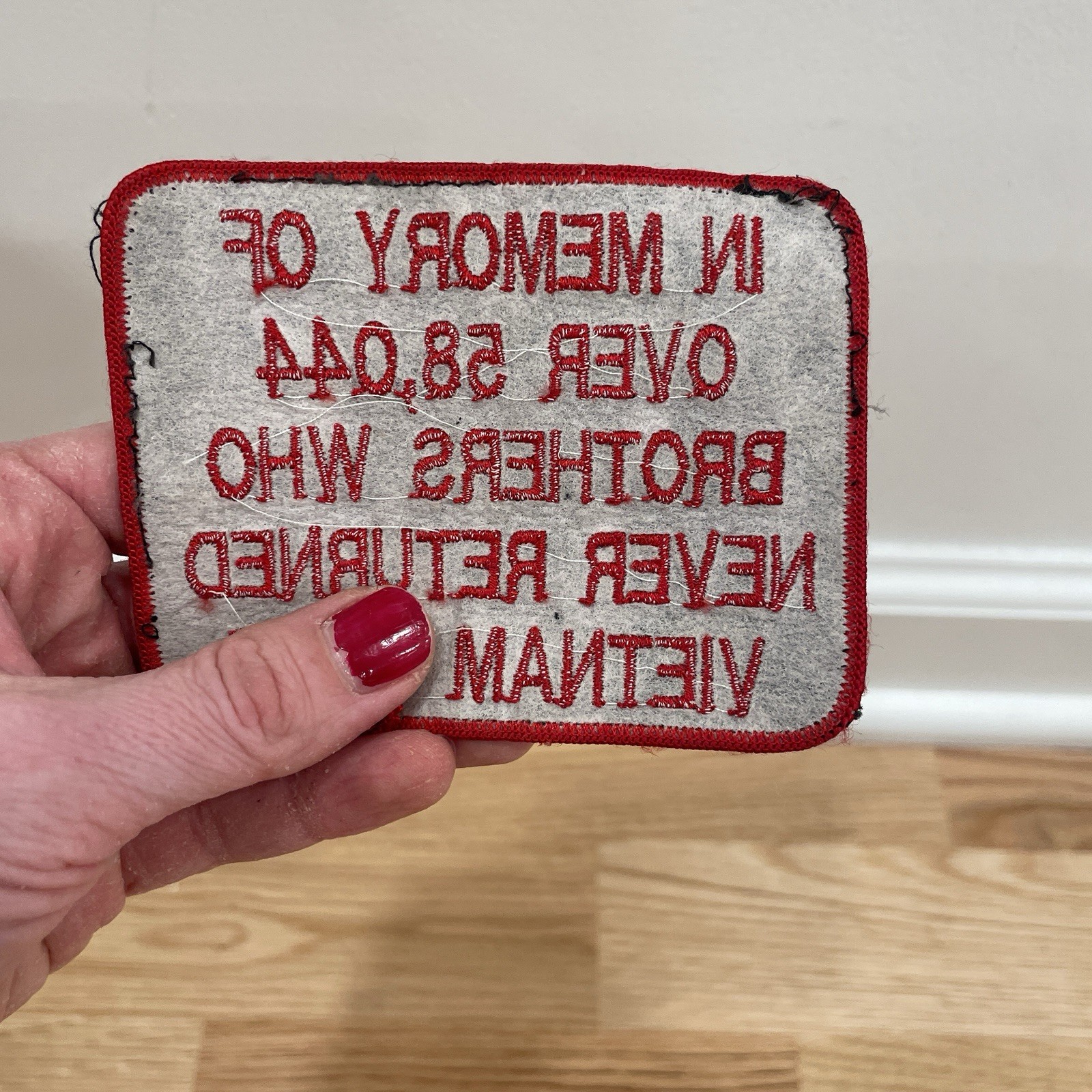 Vietnam "In Memory Of Over 58,044 Brothers Who Never Returned" embroidered patch