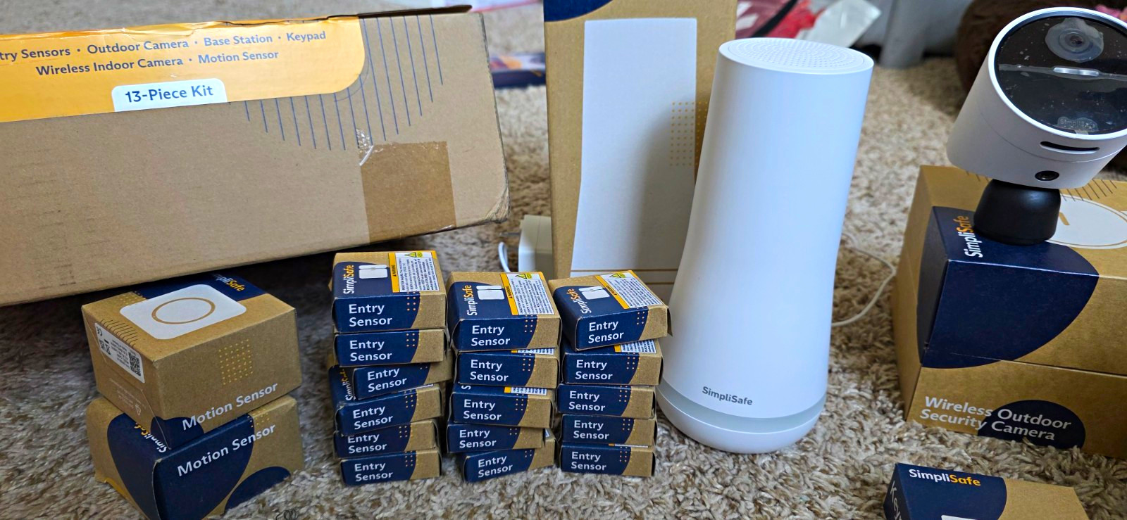 SimpliSafe Wireless Wi-Fi Home Security System Kit w/ Outdoor Camera, White
