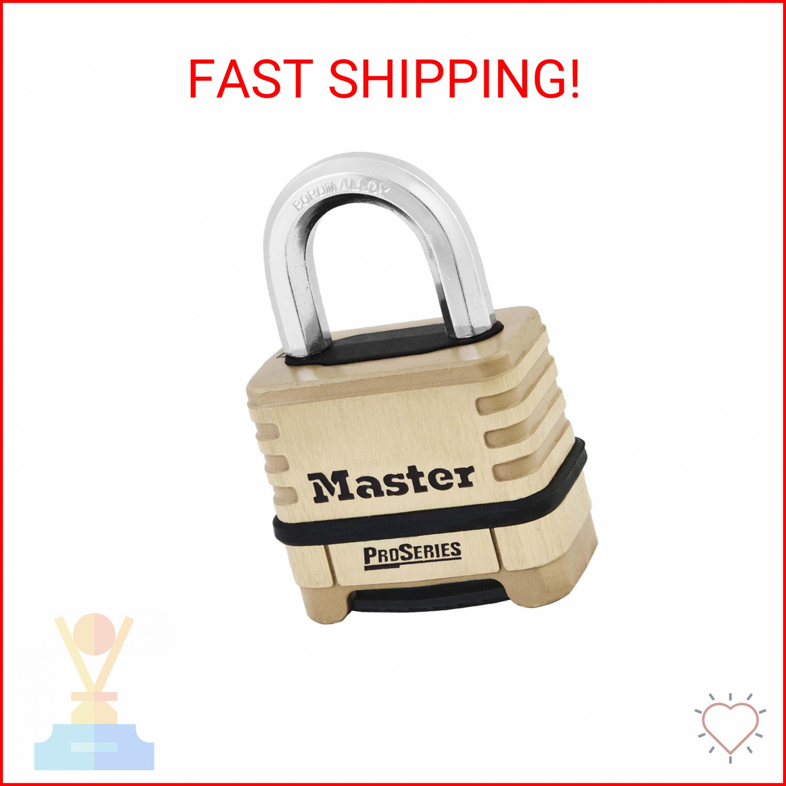 Master Lock - Combination Padlock, Bottom, Black/Silver