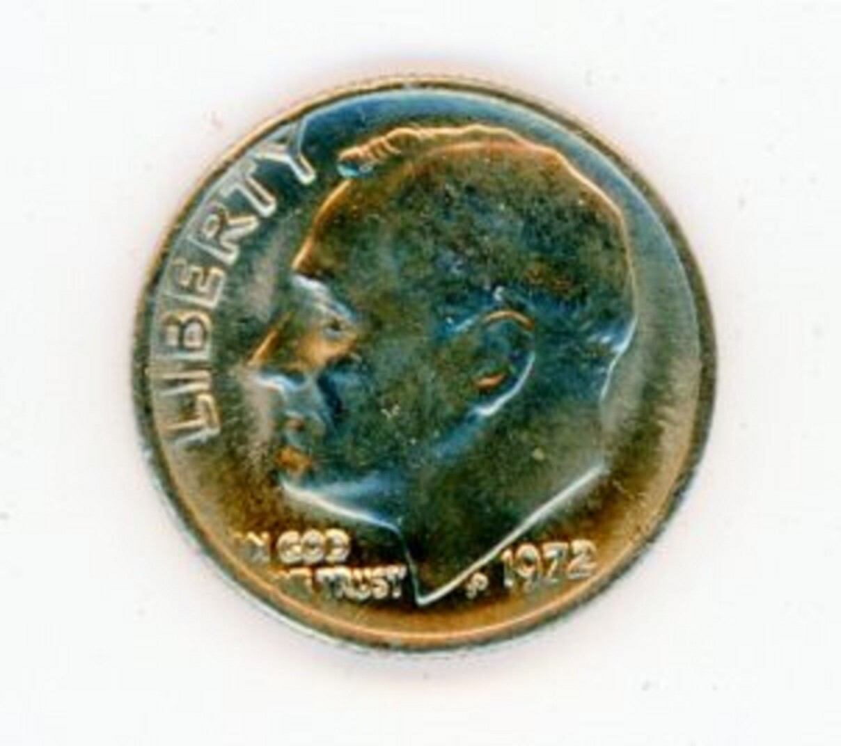 1972 ROOSEVELT DIME IN GEM BRILLIANT UNCIRCULATED CONDITION