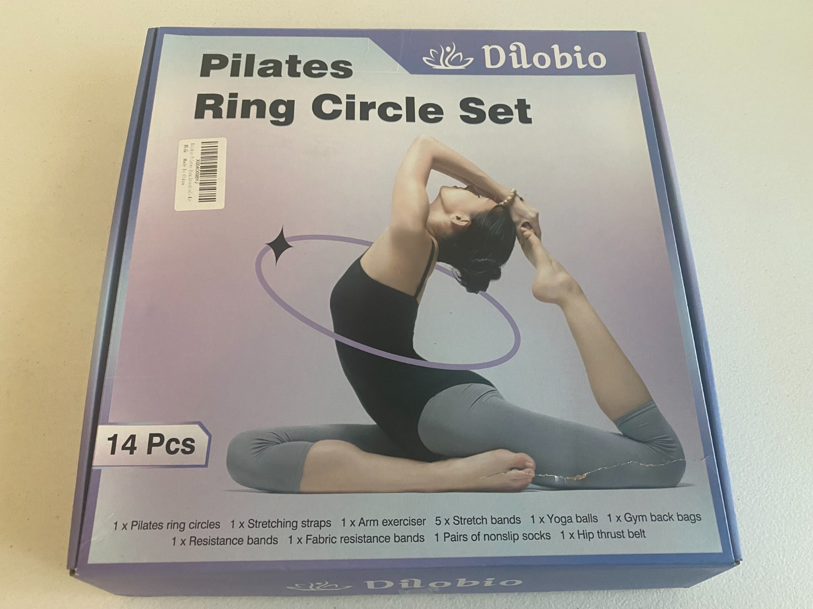 Dilobio Ring Circle set Home Pilates Workout Kit for Women YOGA PINK