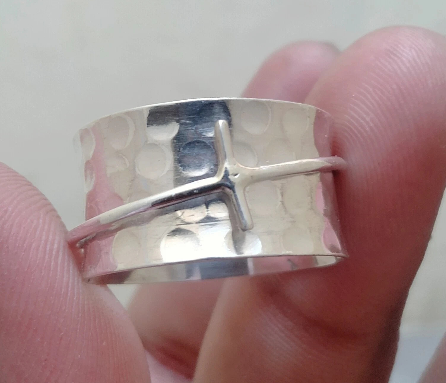 Cross Ring 925 Sterling silver Band & Spinner Ring Handmade Ring All Size G006