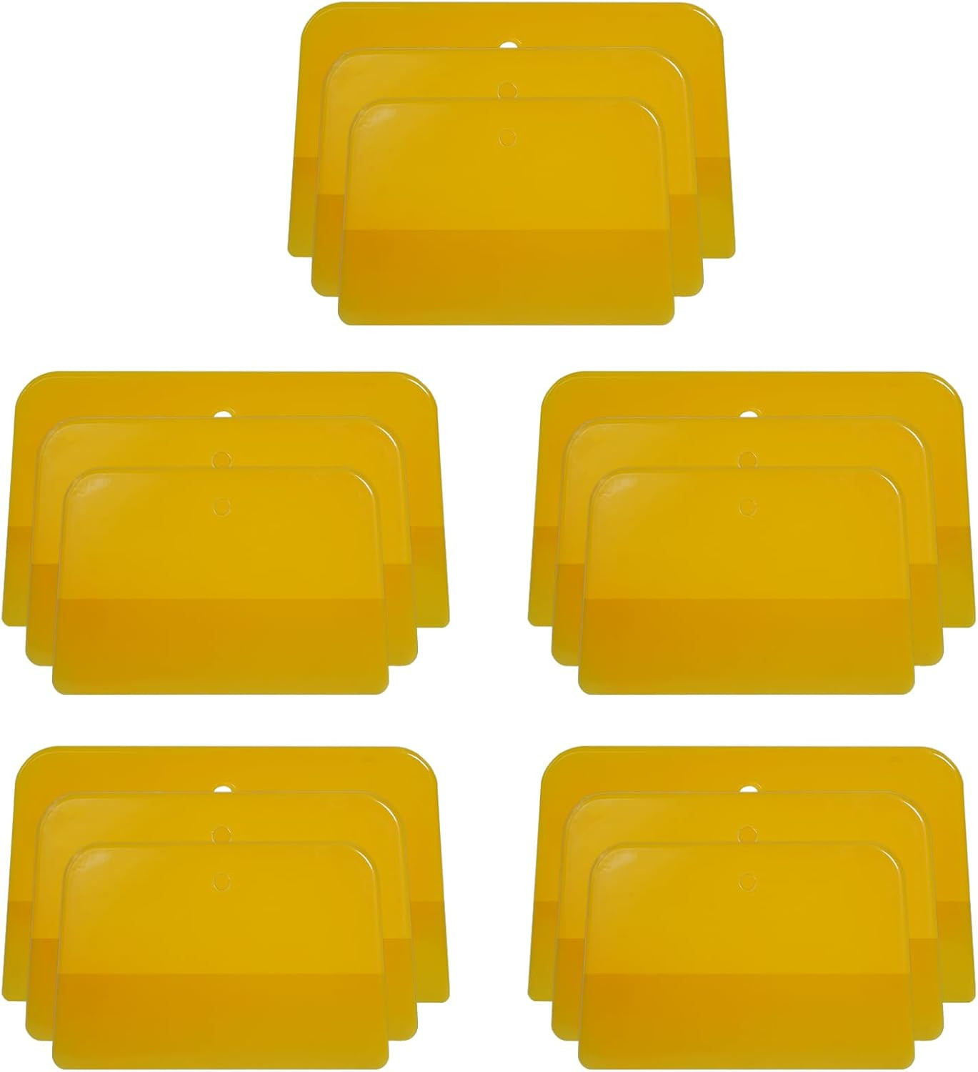 Body Filler Spreaders (3 Sizes, 15Pieces) - Yellow Reusable Plastic Spreader Aut