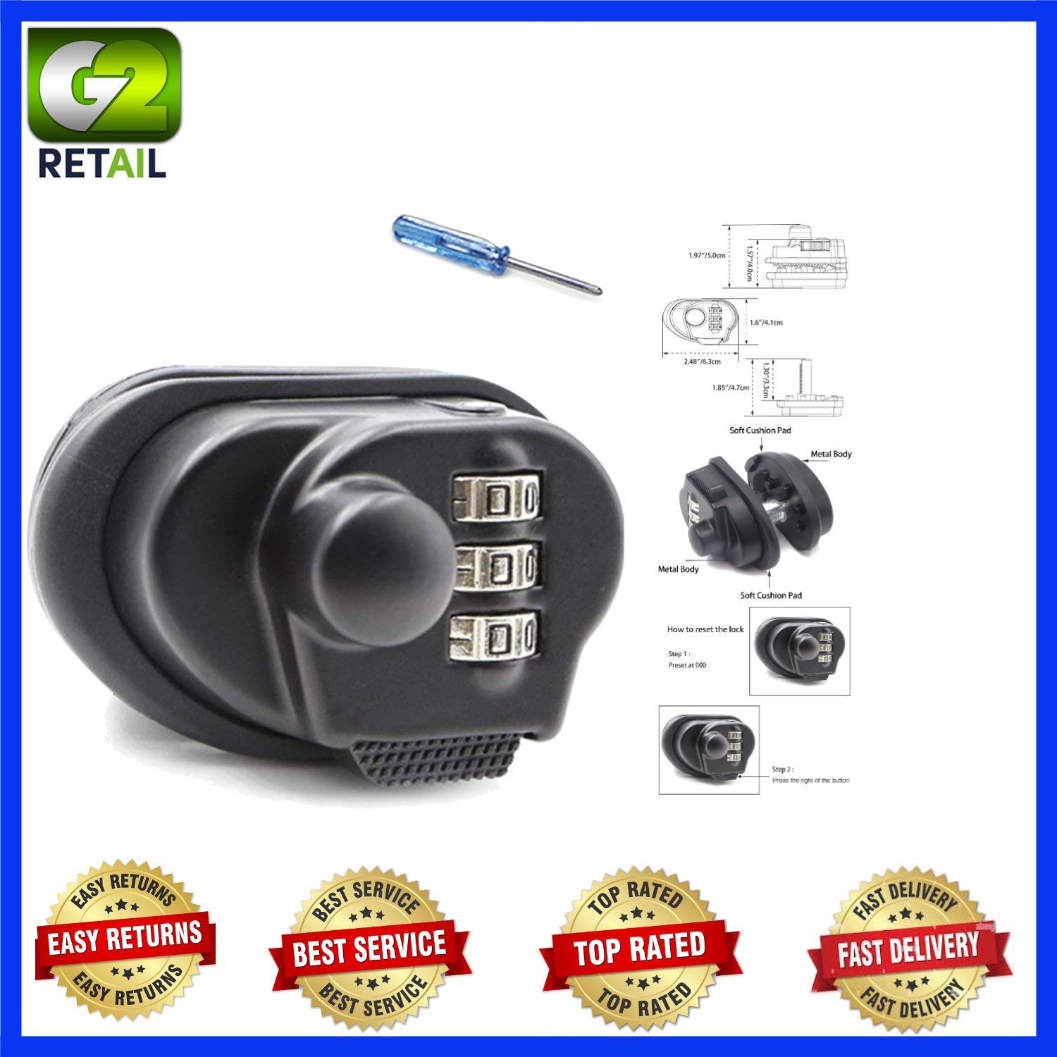 Secure Your Firearms: 3-Digit Combination Gun Trigger Lock with Custom Code
