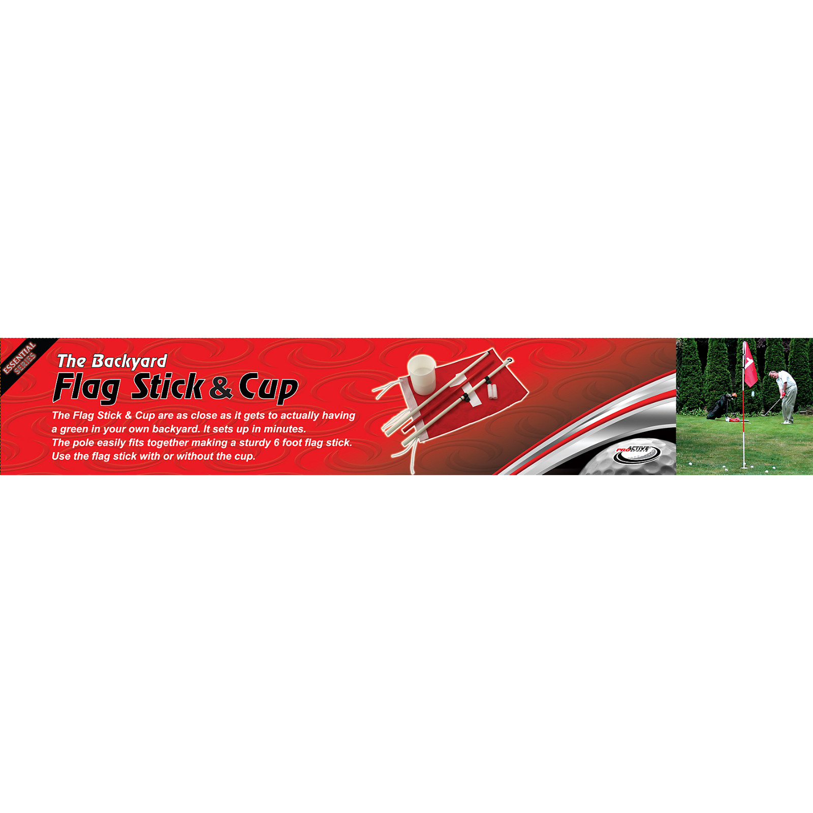 Backyard Flagstick and Golf Cup | Steel Pole Sections Pin Flag Stick