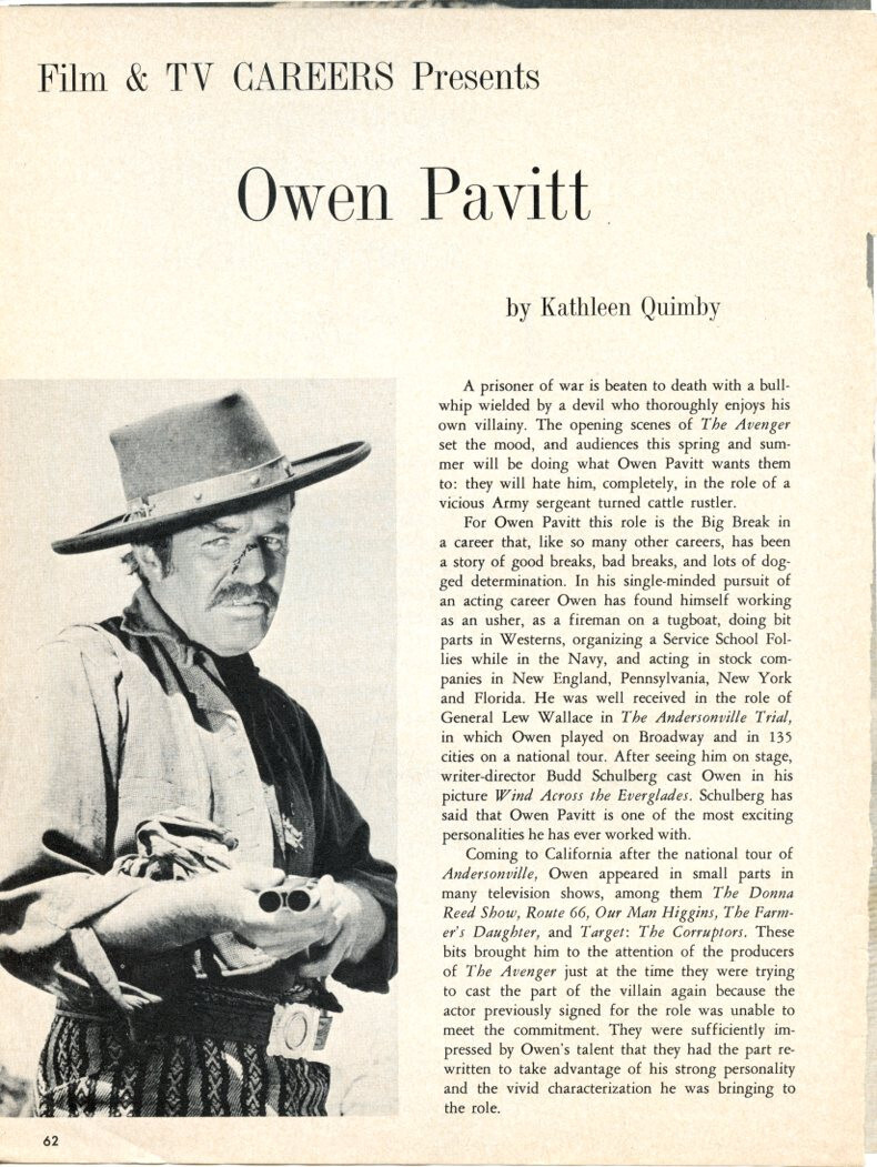Owen Pavitt Magazine Photo Clipping 2 Page K9914