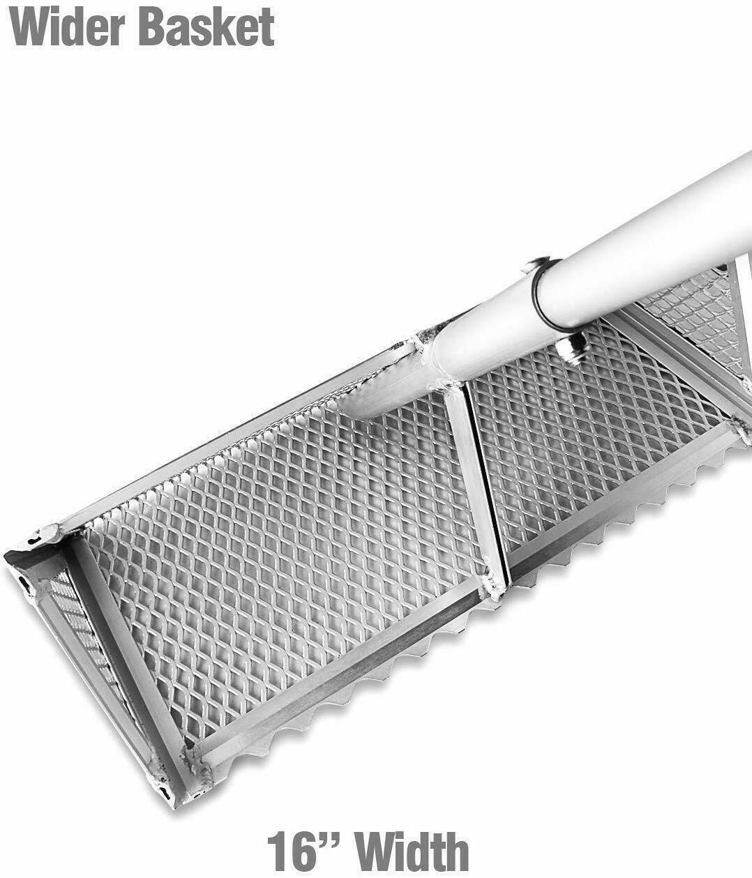 Sand Flea Rake , 52-inch Curved Handle ,16-inch Sharp Teeth Basket