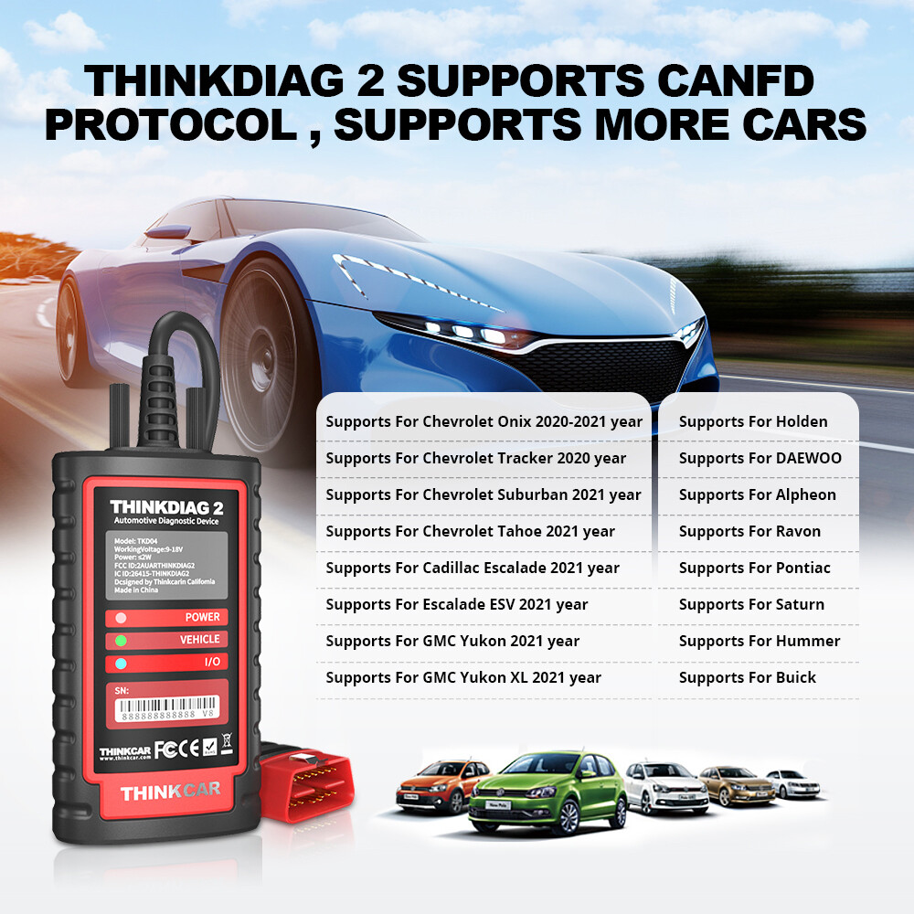 2024 THINKDIAG 2 OBD2 Scanner Car Diagnostic Tool All Software Free Bidirection