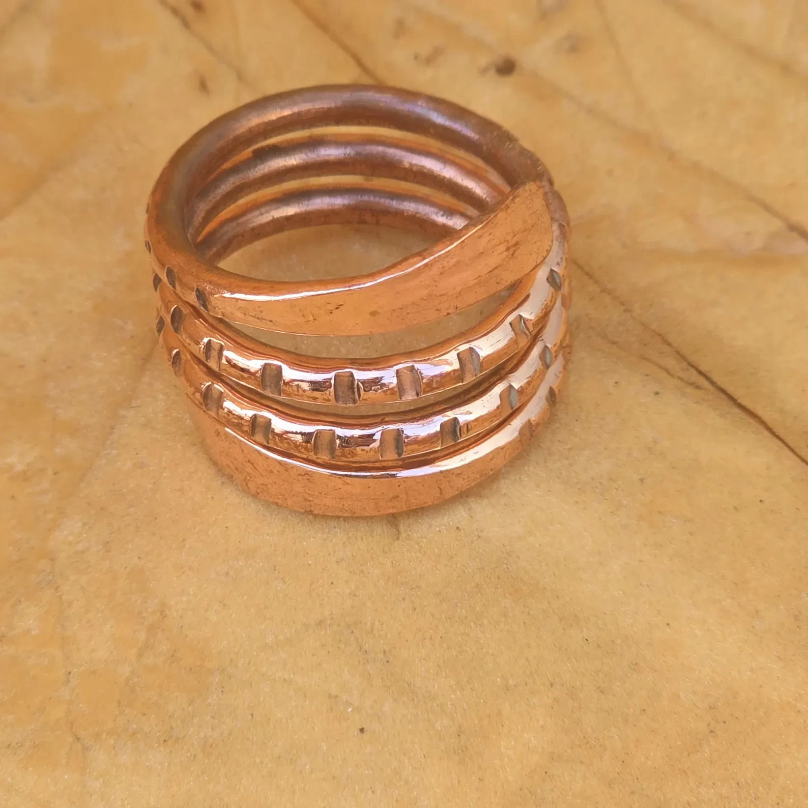 Solid Copper Minimalist Healing Ring Handmade Unisex Thumb Ring, Splint