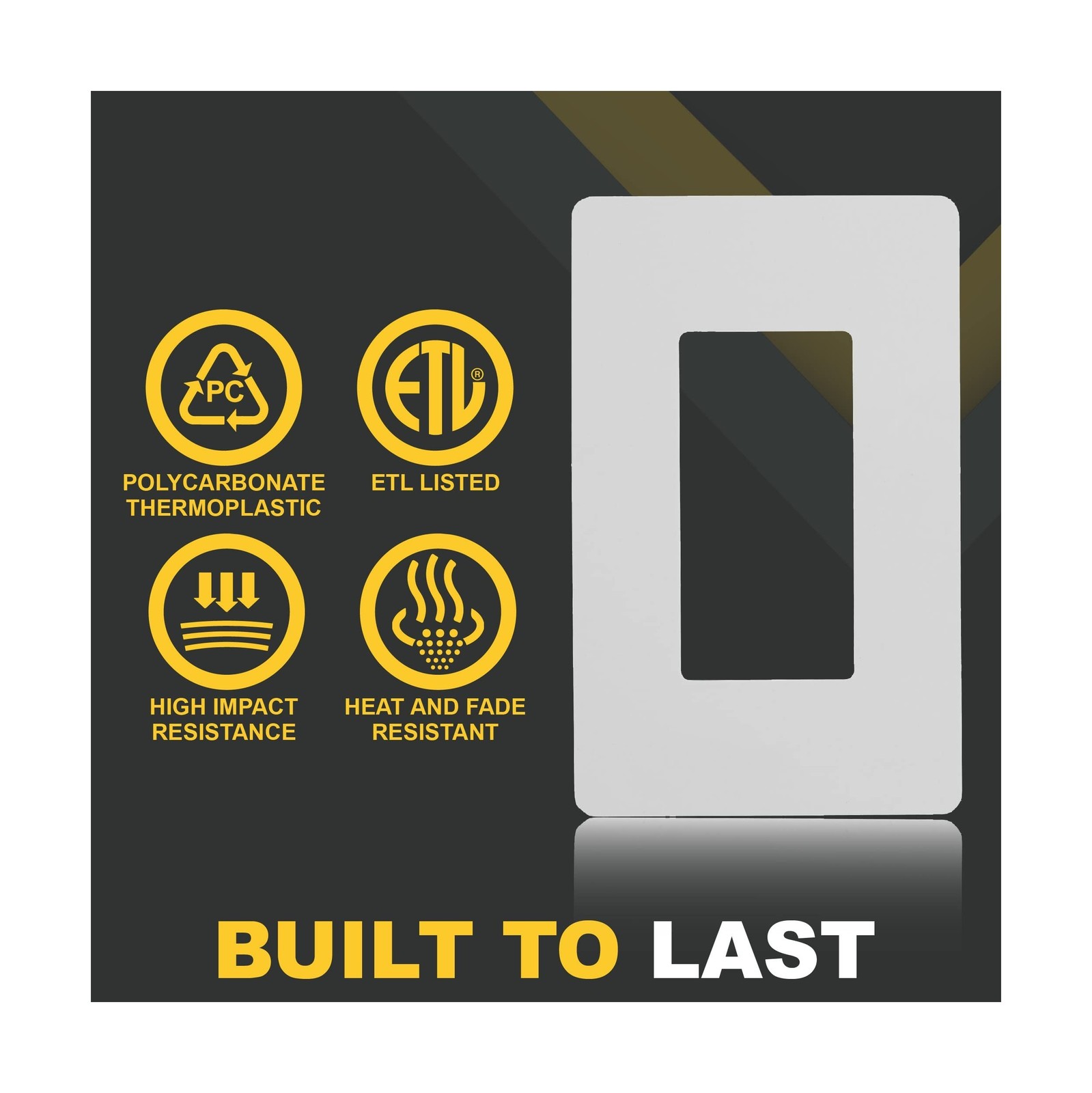 Faith White 1-Gang Screwless Wall Plate (1-pack) | Light Switch Plate or Wall...