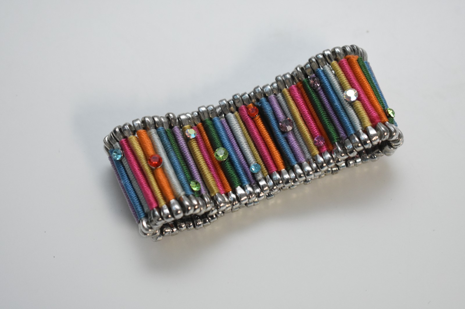 Multicolored Stretch Bracelet like safety pins
