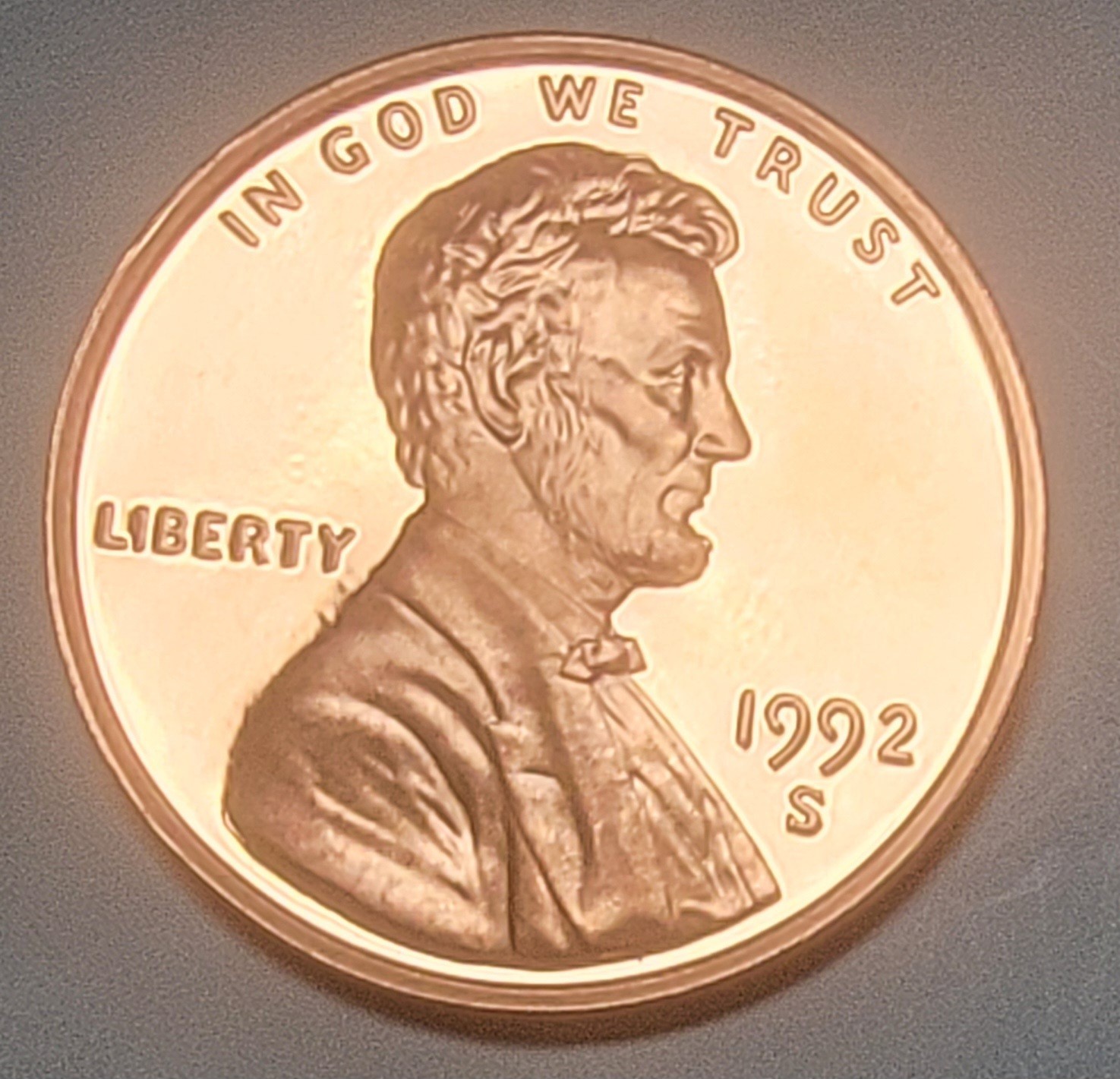 1992-S Lincoln Memorial Cent - PR - in Brilliant Uncirculated (BU) condition -RD