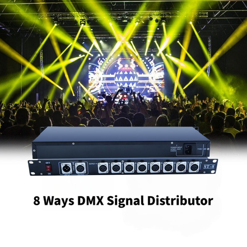 8CH DMX Splitter Stage Light Controller Signal Amplifier DMX Distributor