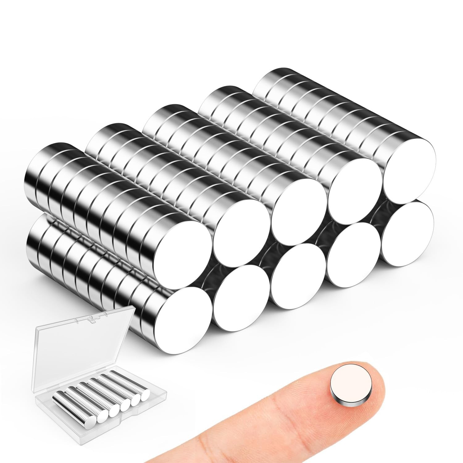 Small Magnets for Crafts, 100 Pack 10x3 mm Round Magnetic Rare Earth Neodymiu...
