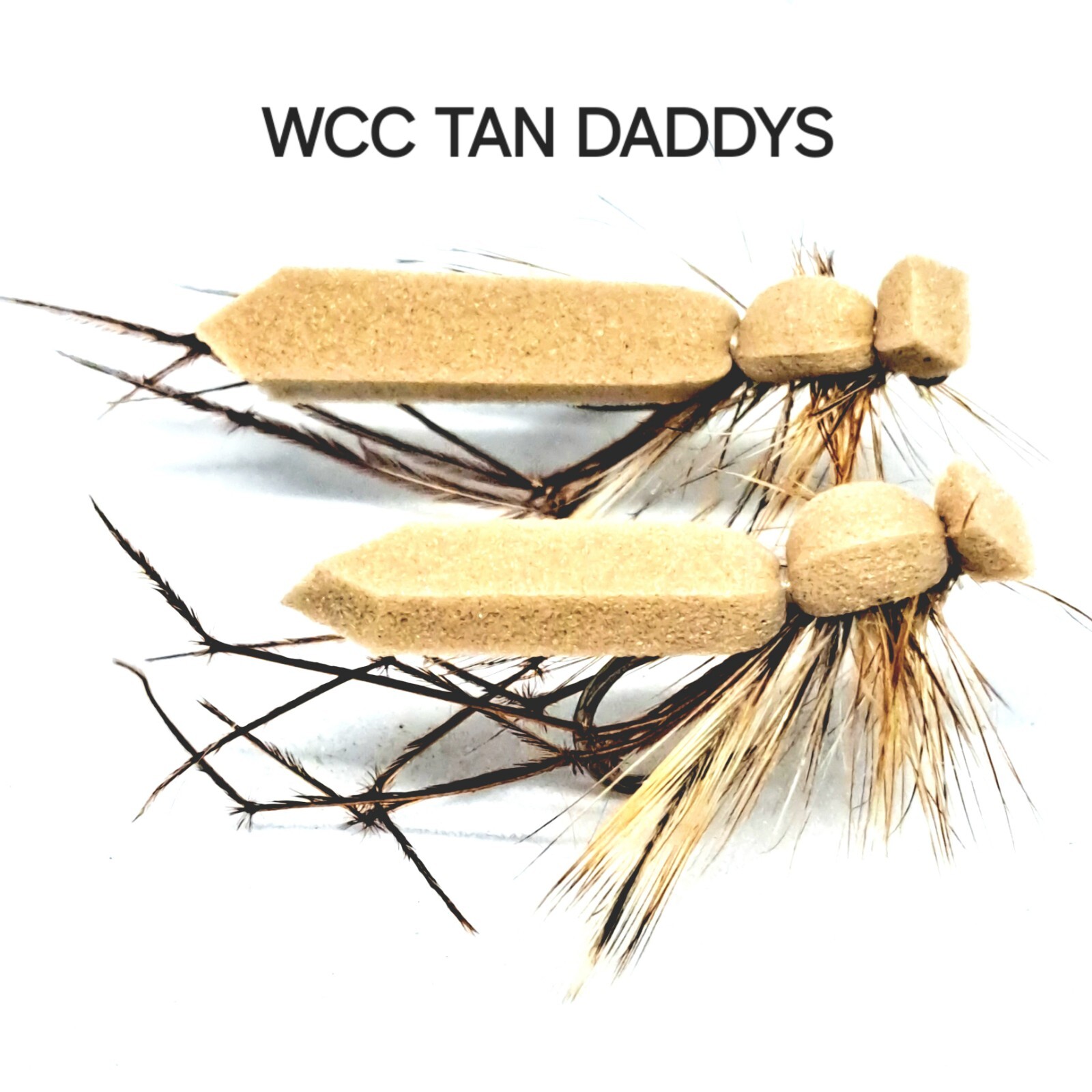 12 mixed BARBLESS RUTLAND TAN Daddy Long Legs by Iain Barr WCC Fly Fishing