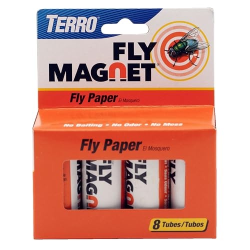 TERRO T518 Fly Magnet Sticky Fly Paper Fly Trap, 8 pack