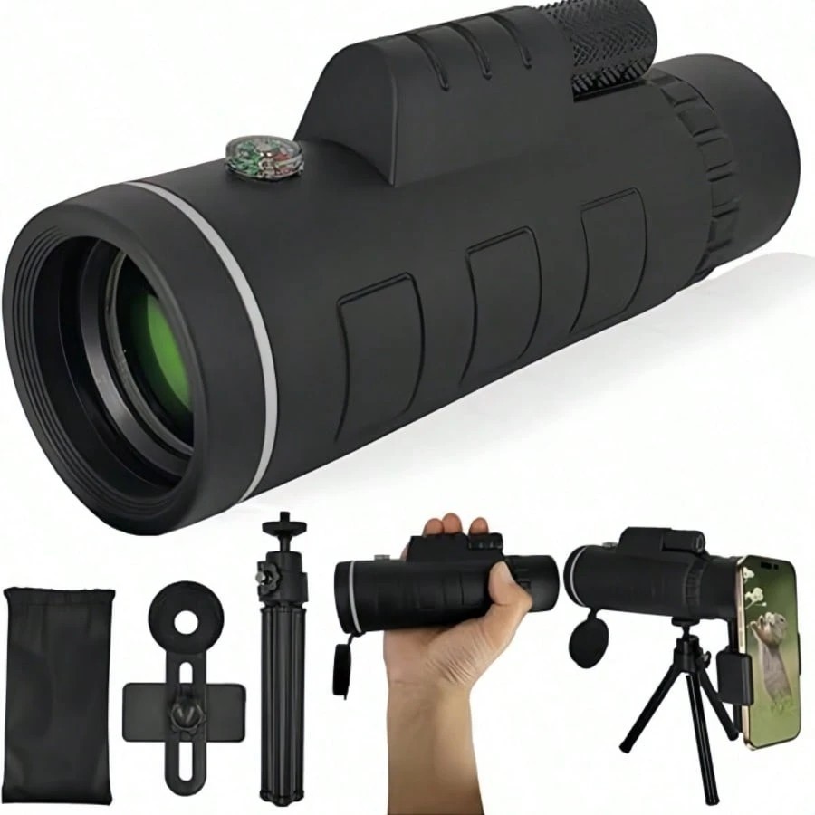 HD 10X42 Monocular Telescope Waterproof FMC Lens for Bird Watching and Travel