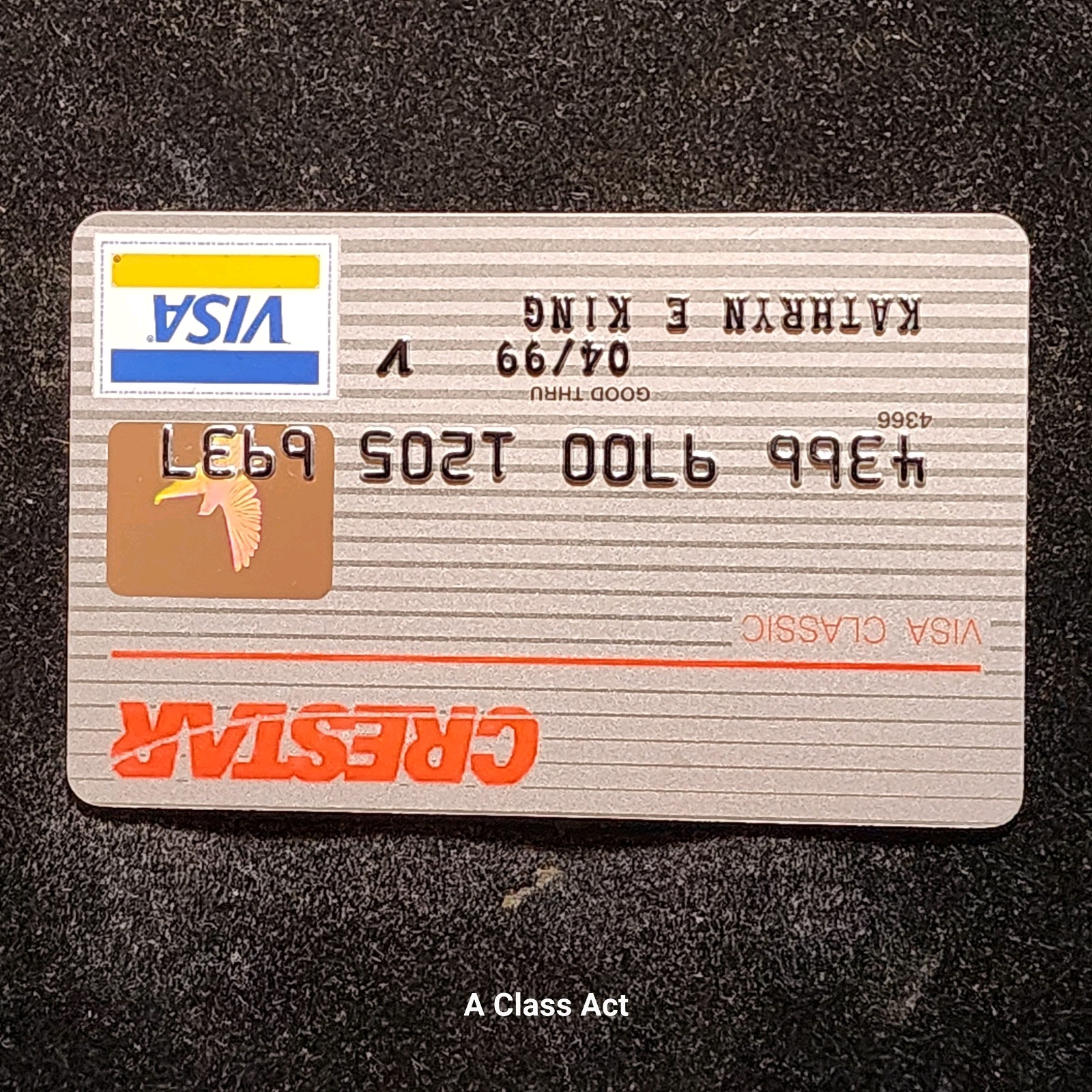 Crestar Visa Classic credit card exp 1999 cc1747