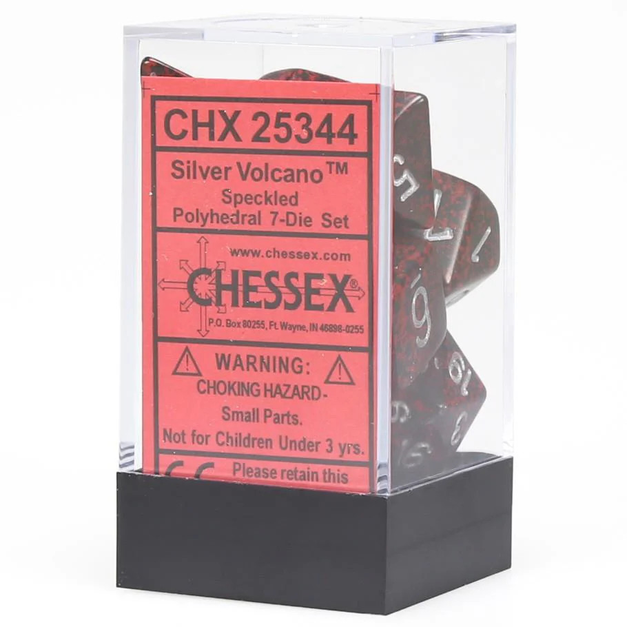 Chessex Speckled Silver Volcano™  Polyhedral Dice - Set of 7