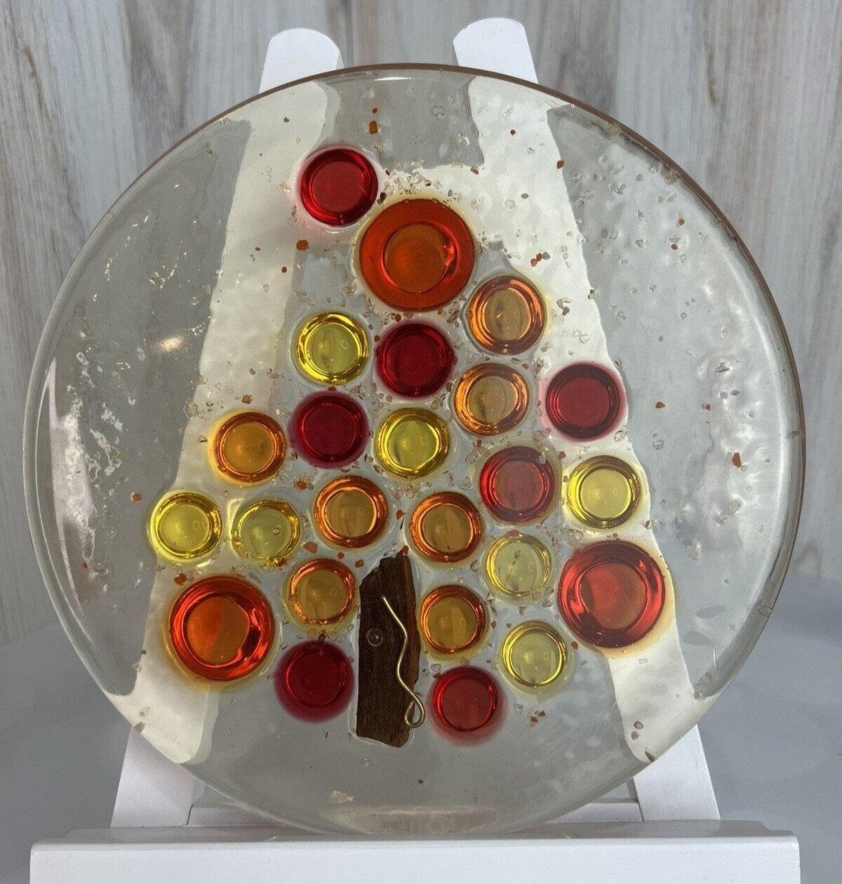 VTG  Retro Lucite Acrylic Art Grapes Cluster Kitchen Counter Trivet